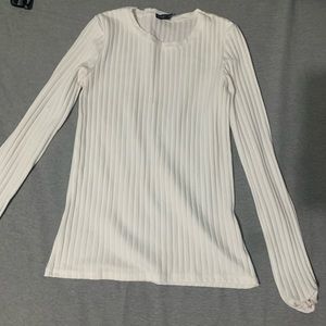White Ribbed Longsleeve